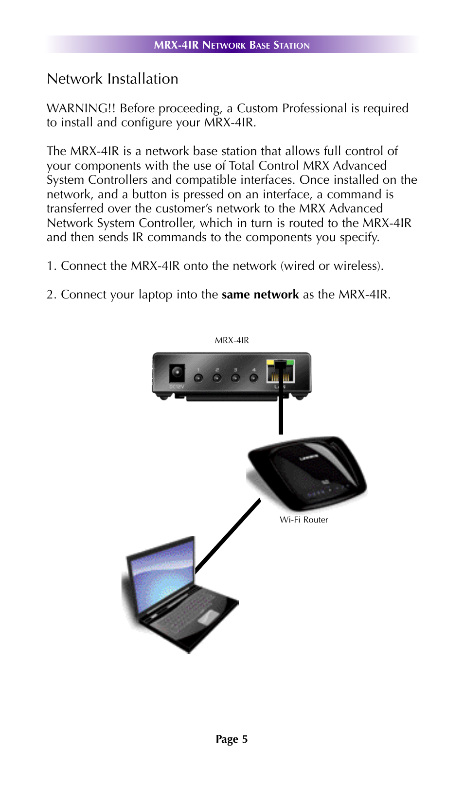 Network installation | Universal Remote Control (URS) MRX-4IR 7.11.14 User Manual | Page 8 / 19