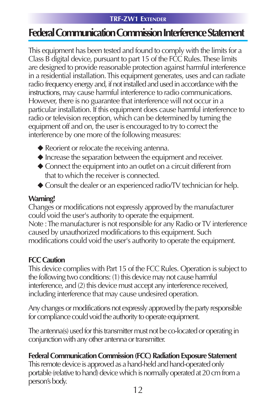 Universal Remote Control (URS) TRF-ZW1 7.9.14 User Manual | Page 14 / 15