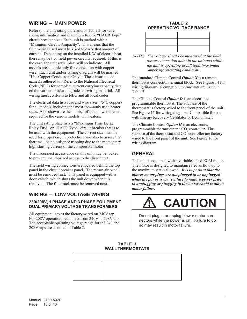 Caution | Bard STAGED CAPACITY PACKAGED HEAT PUMP QW5S1 User Manual | Page 18 / 46