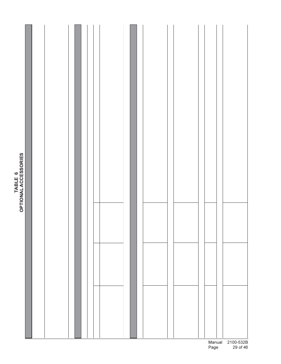 Table 6 optional accessories | Bard STAGED CAPACITY PACKAGED HEAT PUMP QW5S1 User Manual | Page 29 / 46
