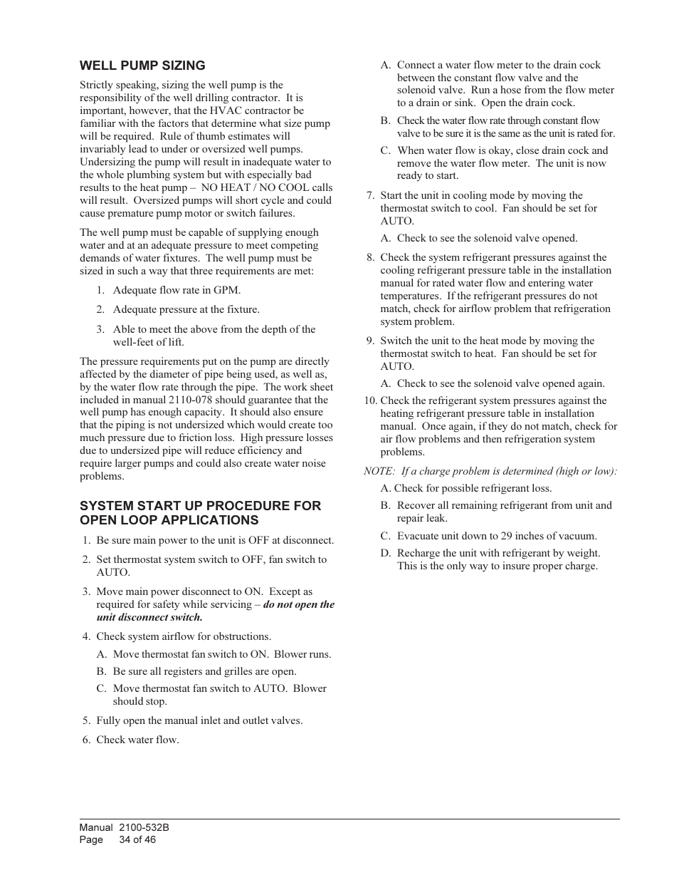 Bard STAGED CAPACITY PACKAGED HEAT PUMP QW5S1 User Manual | Page 34 / 46