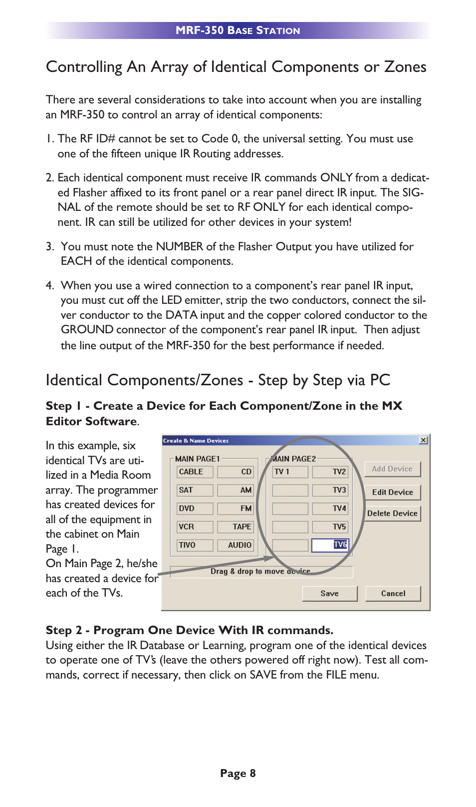 Identical components/zones - step by step via pc | Universal Remote Control (URS) MRF-350 User Manual | Page 11 / 20