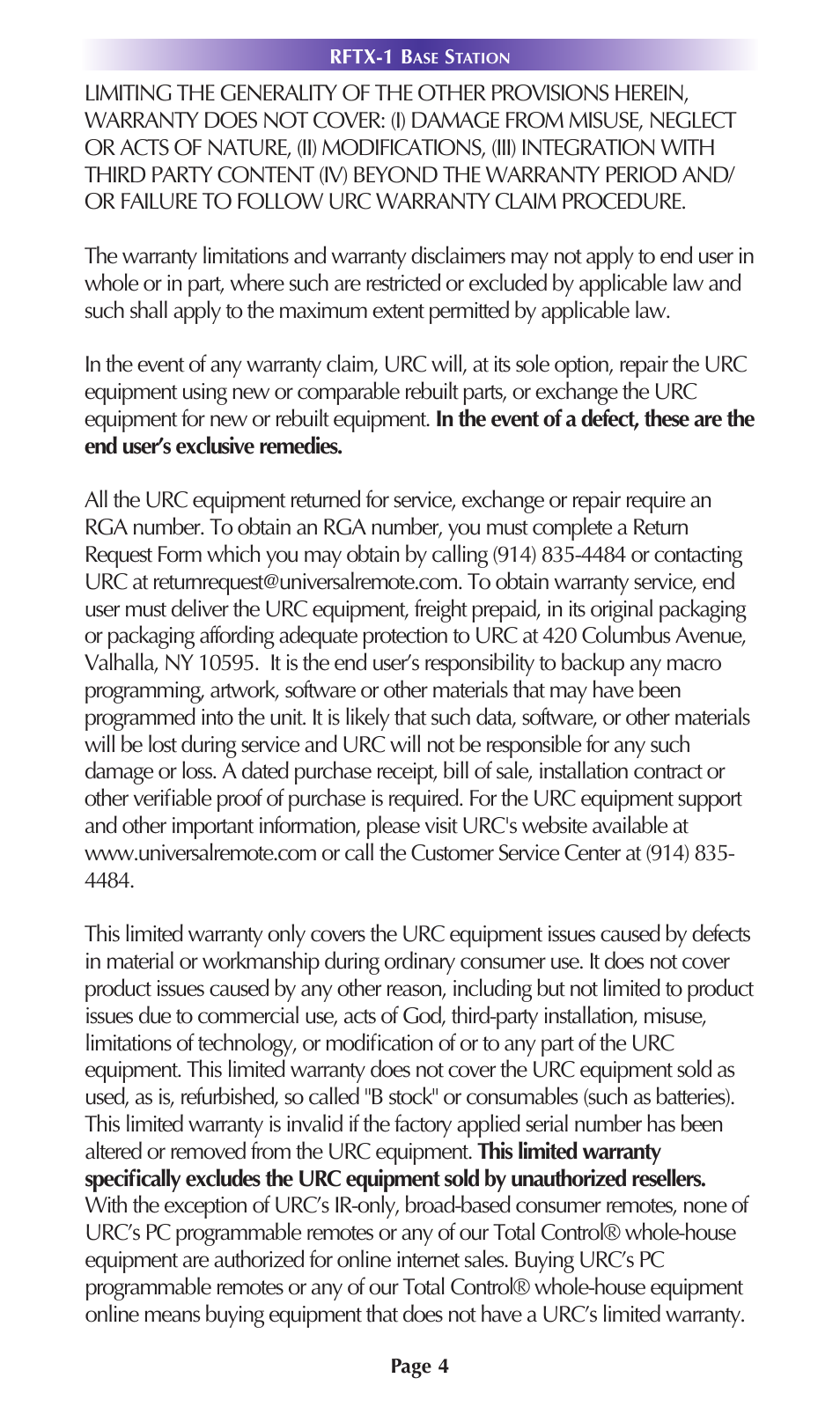 Universal Remote Control (URS) RFTX-1 User Manual | Page 7 / 10