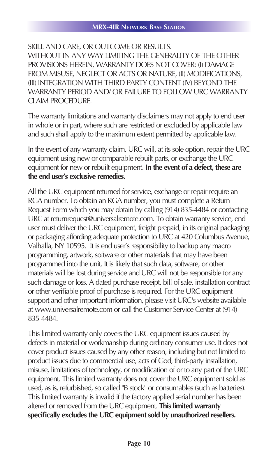 Universal Remote Control (URS) MRX-4IR User Manual | Page 13 / 20
