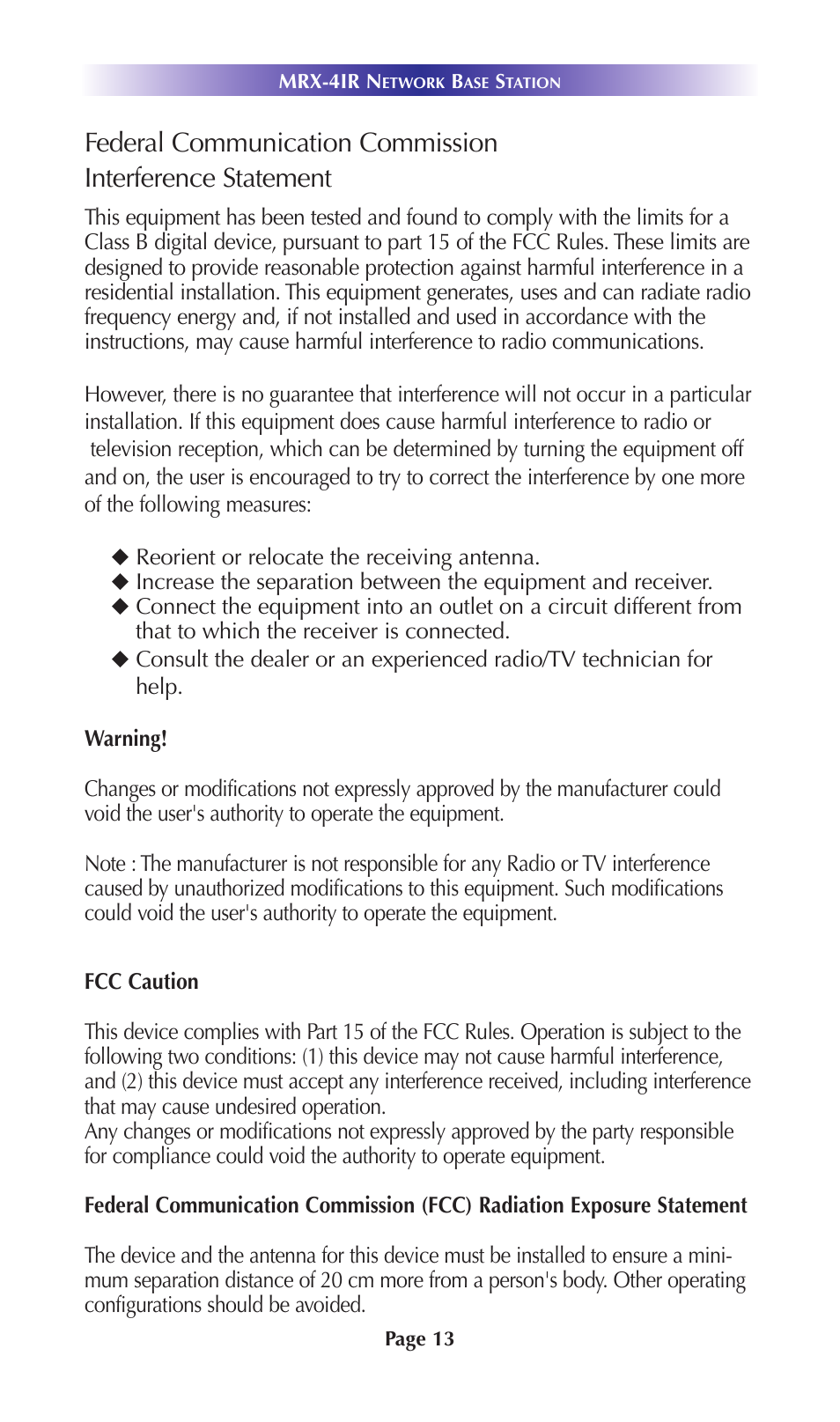 Universal Remote Control (URS) MRX-4IR User Manual | Page 16 / 20