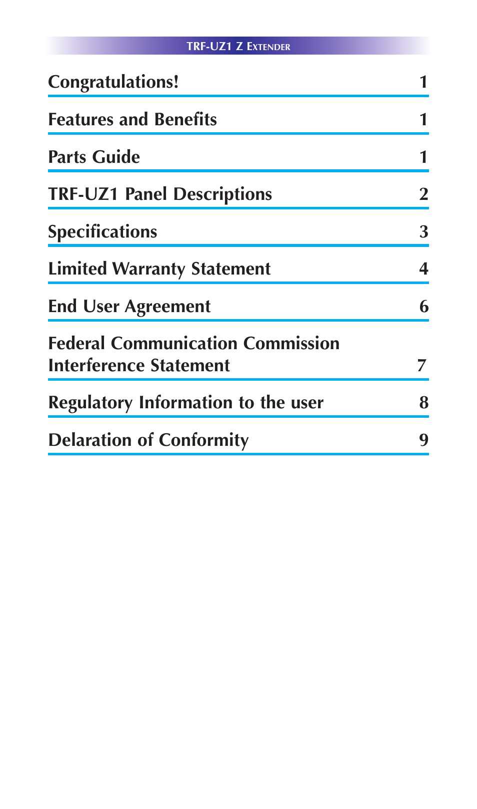 Universal Remote Control (URS) TRF-UZ1 User Manual | Page 3 / 17