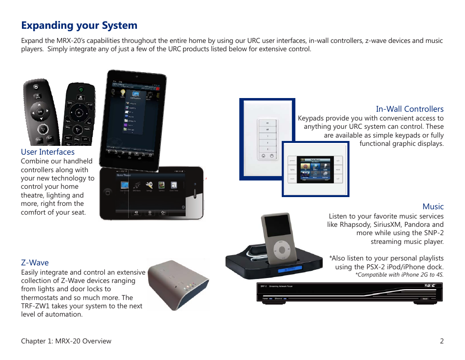 Expanding your system | Universal Remote Control (URS) MRX-20 User Manual | Page 6 / 45
