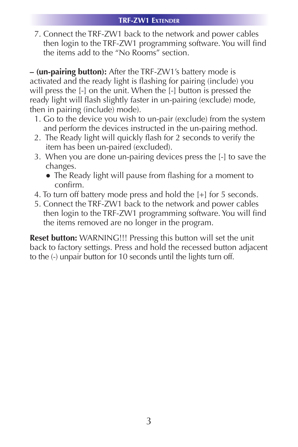 Universal Remote Control (URS) TRF-ZW1 User Manual | Page 5 / 15
