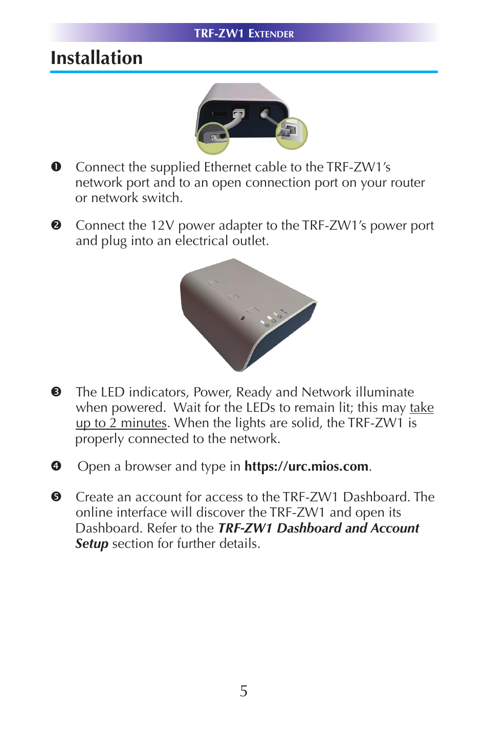 Installation | Universal Remote Control (URS) TRF-ZW1 User Manual | Page 7 / 15