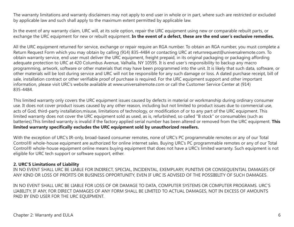 End user agreement | Universal Remote Control (URS) BR30 User Manual | Page 10 / 13