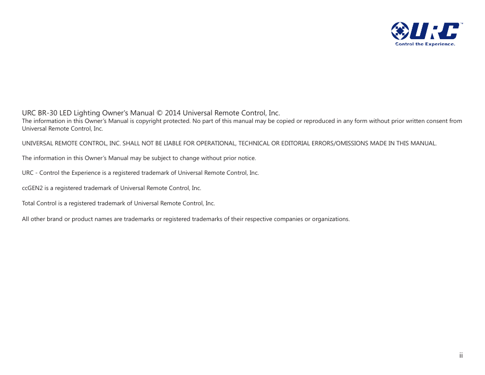 Universal Remote Control (URS) BR30 User Manual | Page 2 / 13