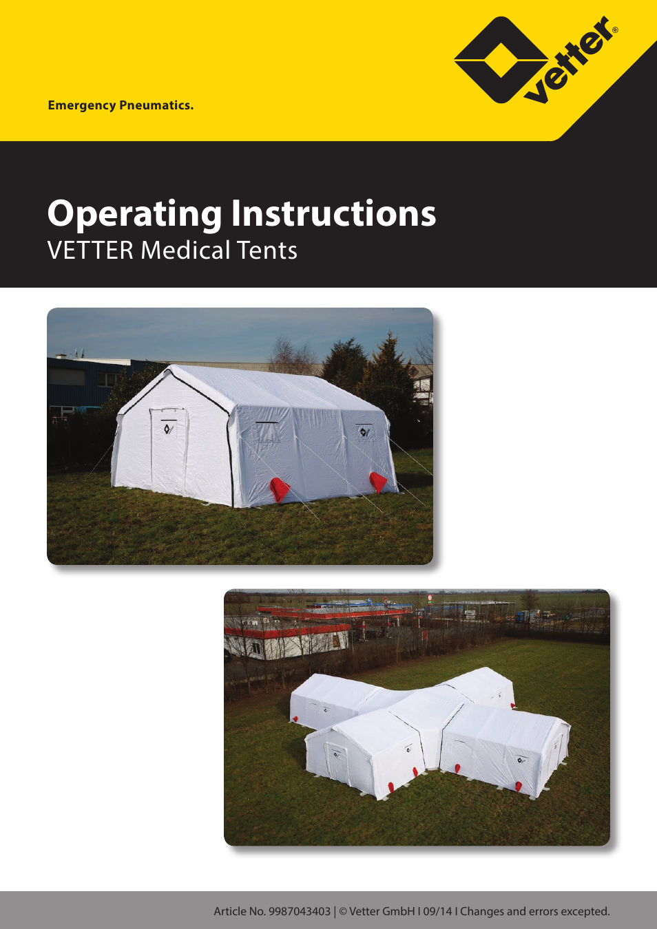 Vetter Docking tent User Manual | 13 pages