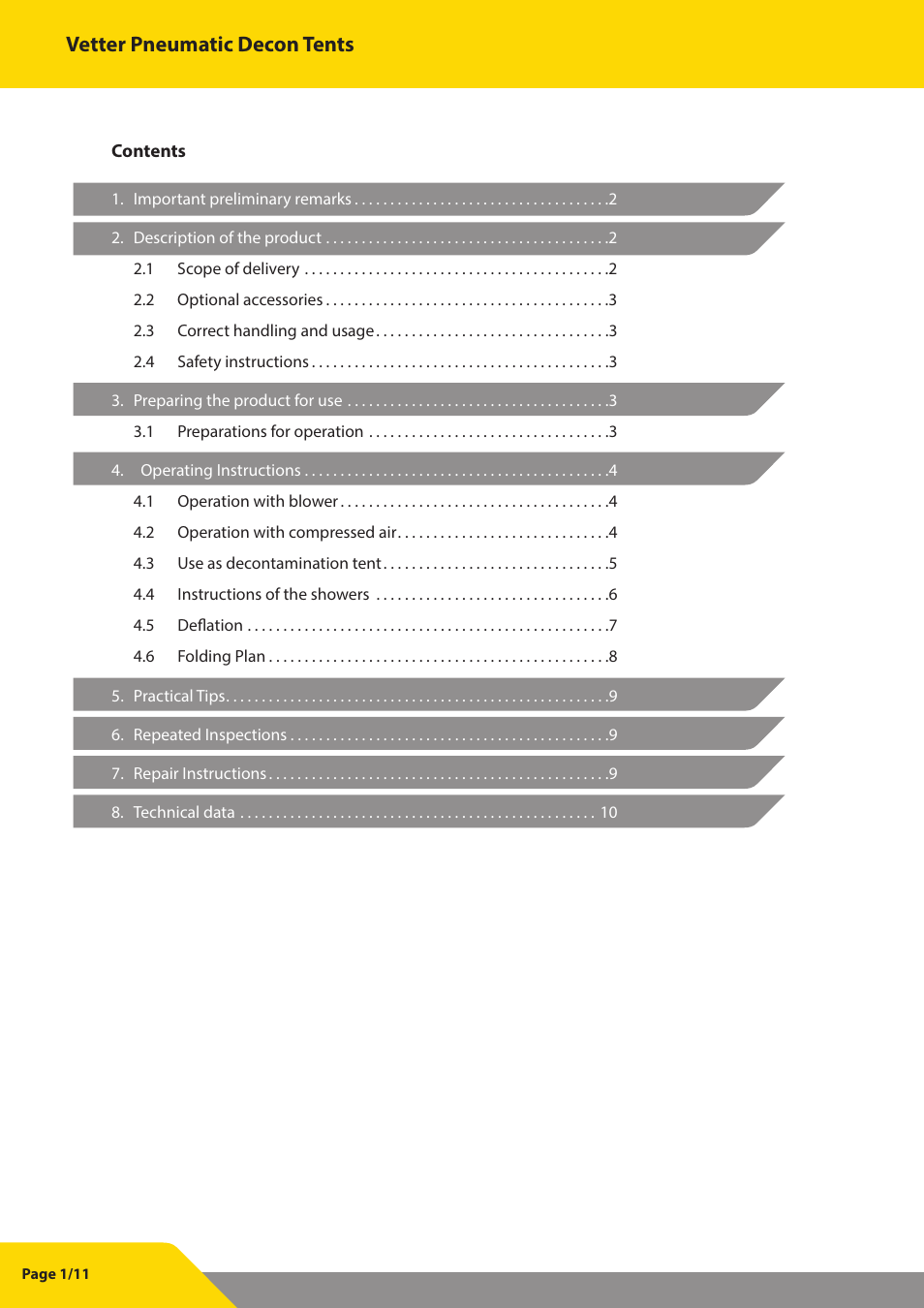 Vetter pneumatic decon tents | Vetter Decon tent User Manual | Page 2 / 12