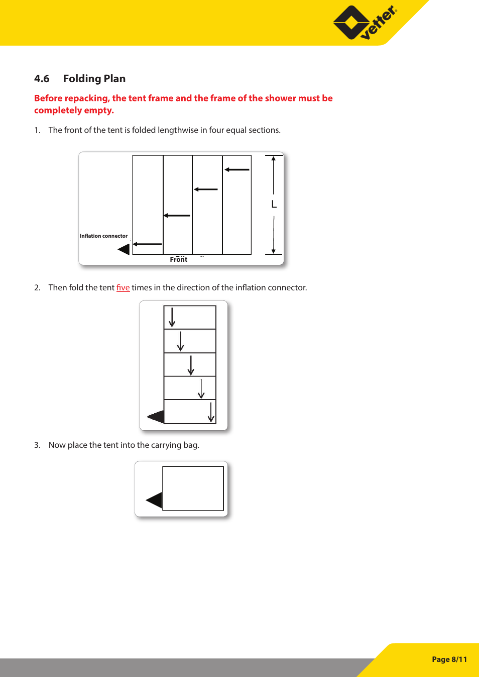 6 folding plan | Vetter Decon tent User Manual | Page 9 / 12