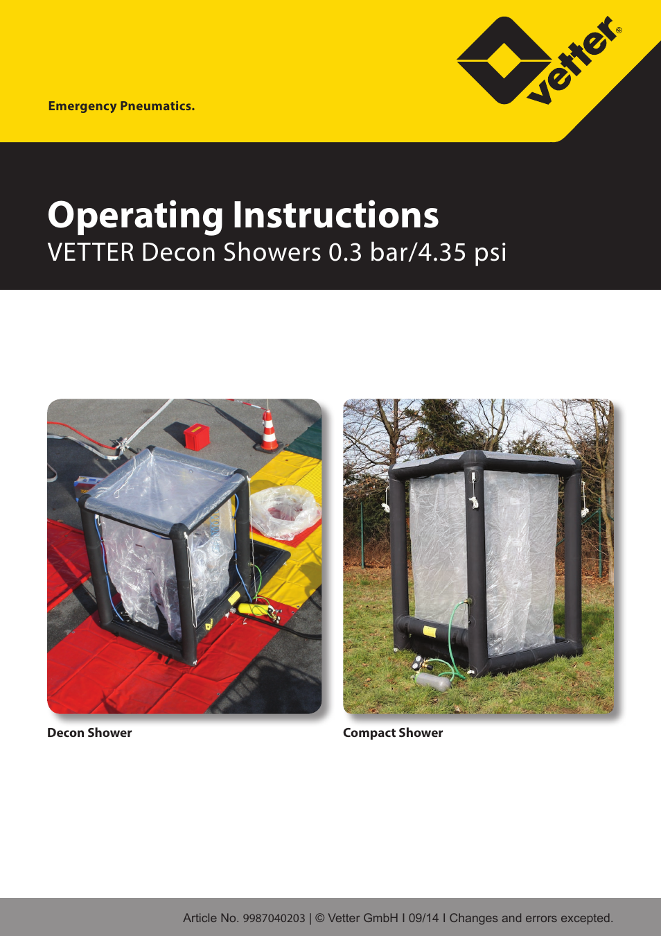Vetter Compact shower User Manual | 8 pages