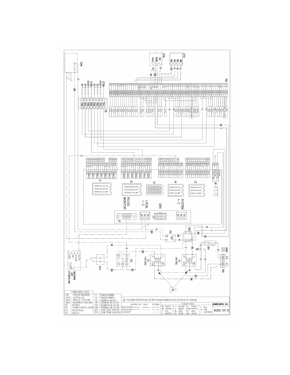 Figure 5 internal wiring | Bard TCS22-***-003 User Manual | Page 22 / 95