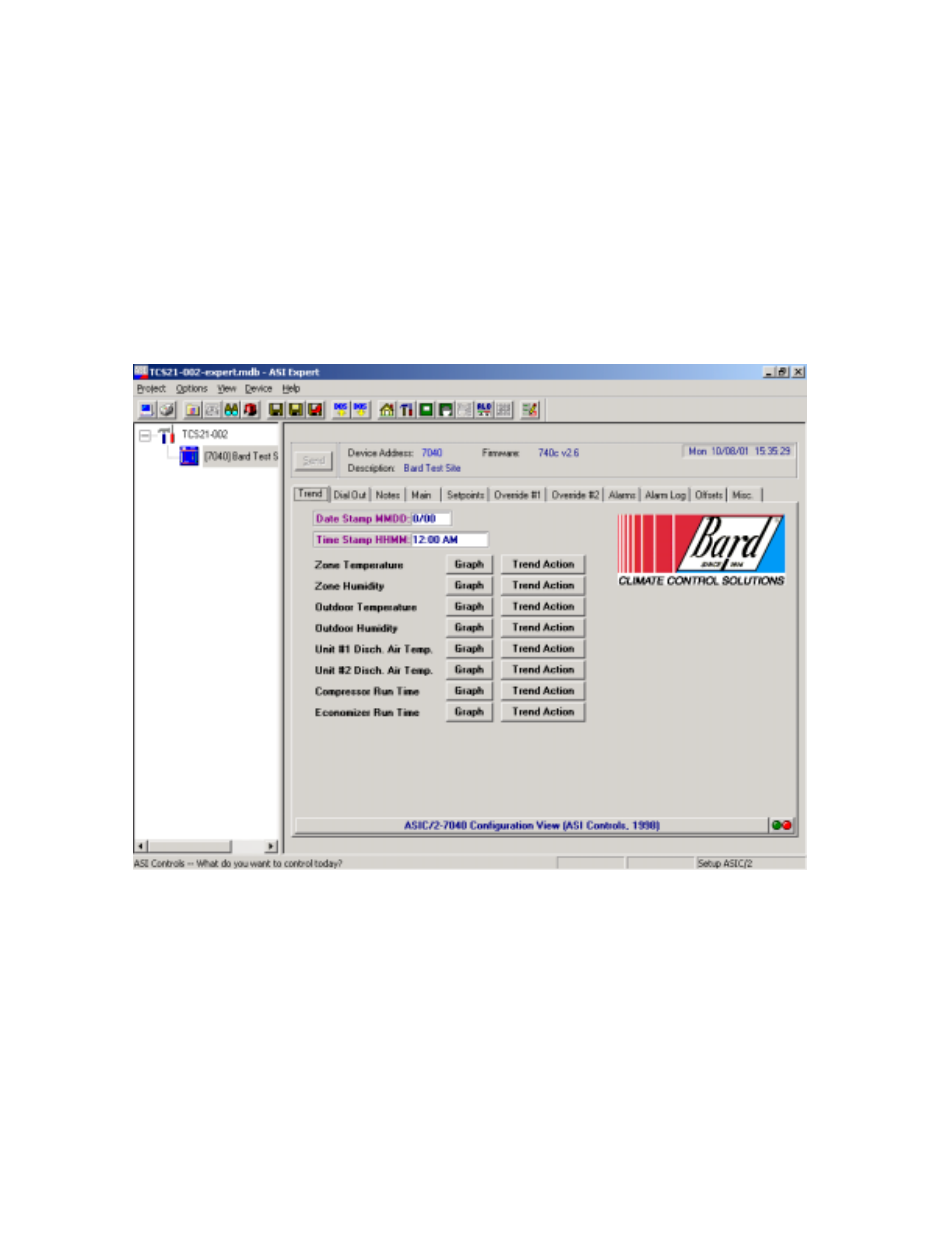 8 trend tab, 8 trend | Bard TCS22-***-003 User Manual | Page 85 / 95