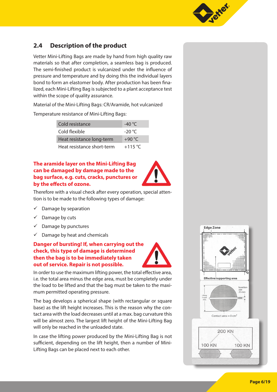 4 description of the product | Vetter Mini Lifting bags 8 bar (116 psi) User Manual | Page 7 / 20