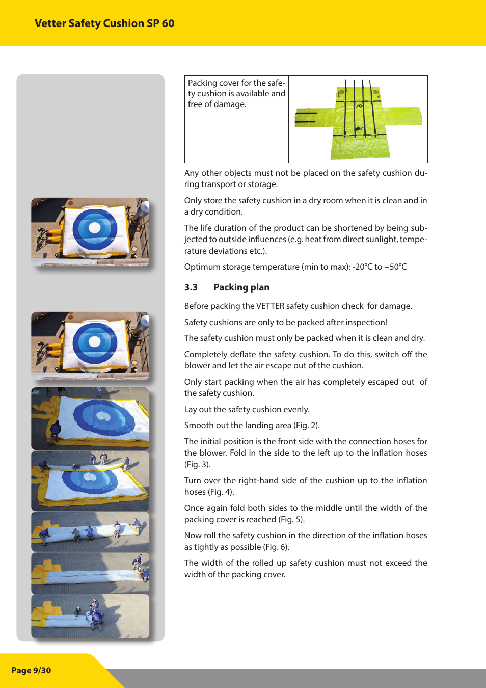 Vetter safety cushion sp 60 | Vetter SP 60 User Manual | Page 10 / 31