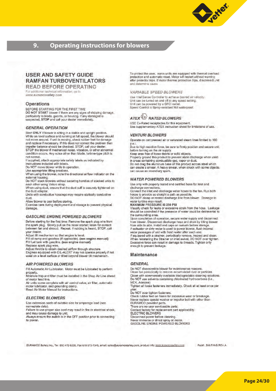 Vetter SP 60 User Manual | Page 25 / 31