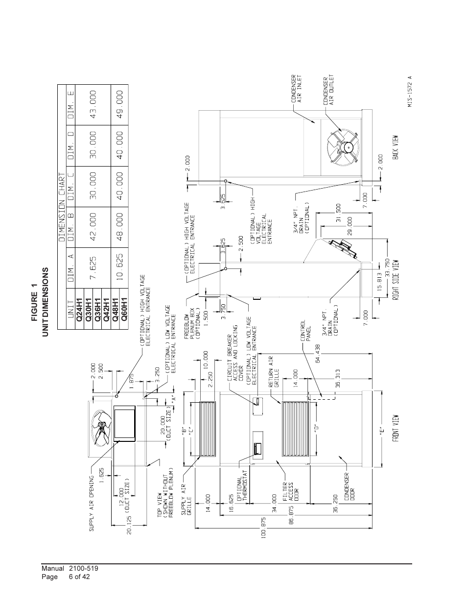 Bard QTEC SERIES PACKAGED HEAT PUMP Q30H1 User Manual | Page 6 / 42