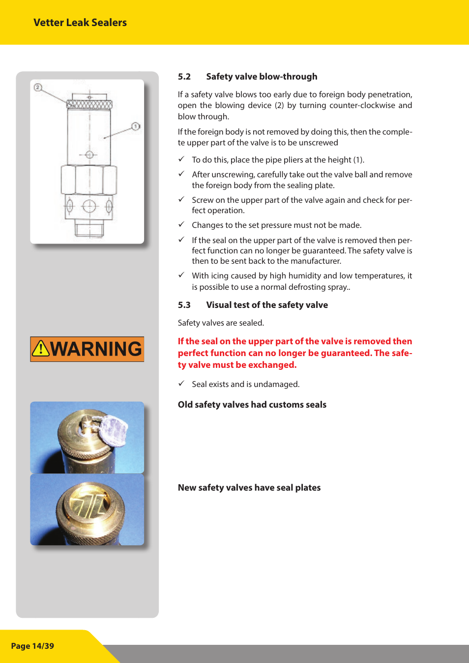 Vetter leak sealers | Vetter Leak sealers User Manual | Page 14 / 39