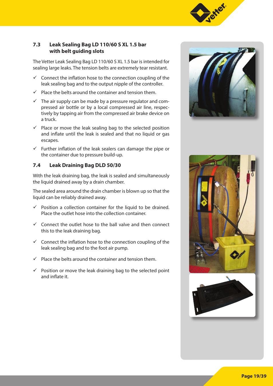 Vetter Leak sealers User Manual | Page 19 / 39