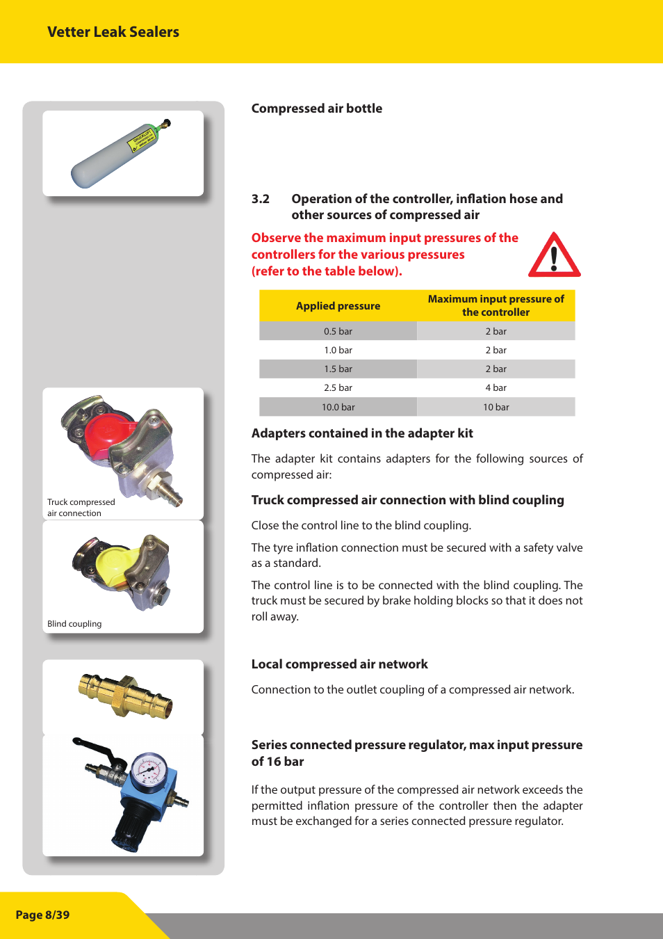 Vetter leak sealers | Vetter Leak sealers User Manual | Page 8 / 39