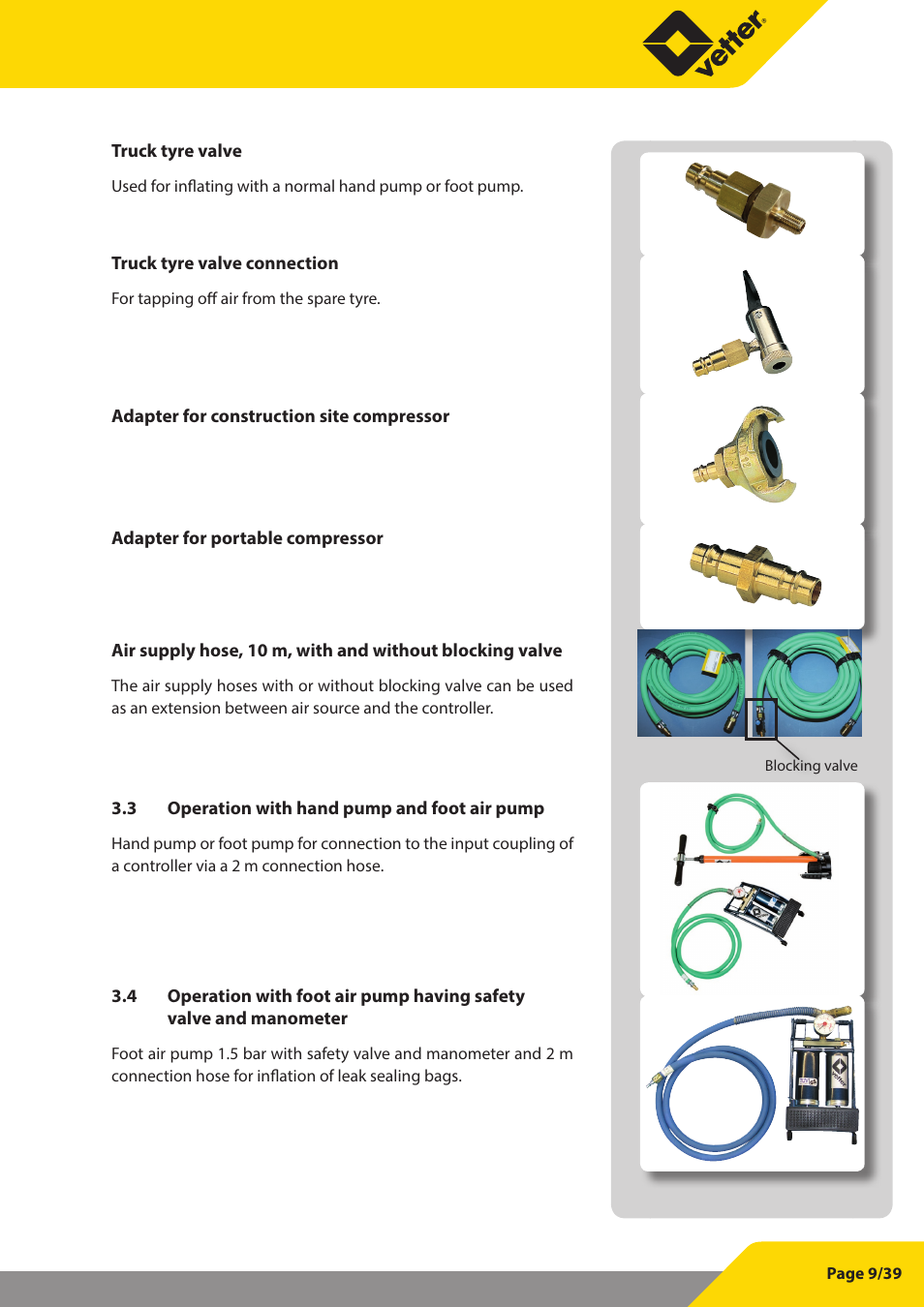 Vetter Leak sealers User Manual | Page 9 / 39