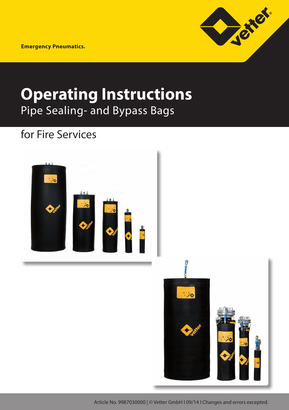 Vetter Pipe sealing bags and bypass bags FS User Manual | 18 pages