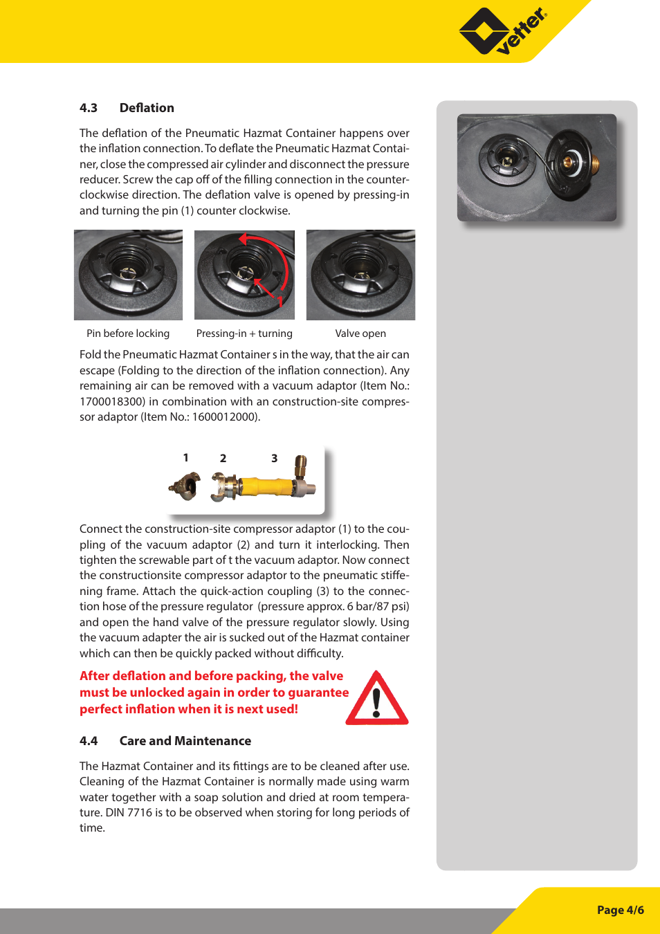 Vetter Pneum. collection containers User Manual | Page 5 / 7