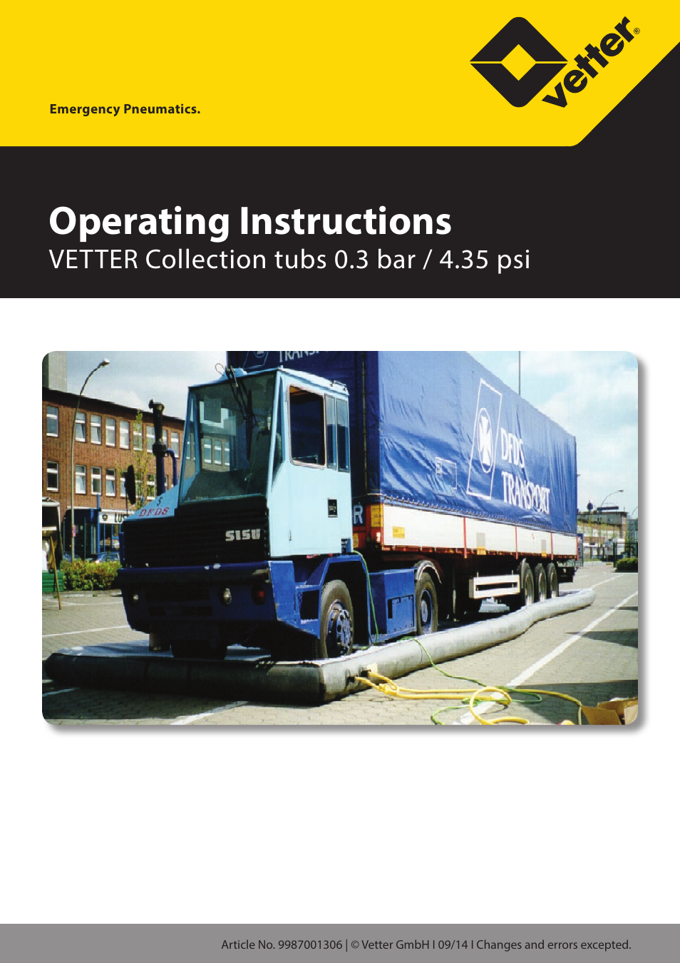 Vetter Pneum. collection tubs 0.3 bar User Manual | 8 pages