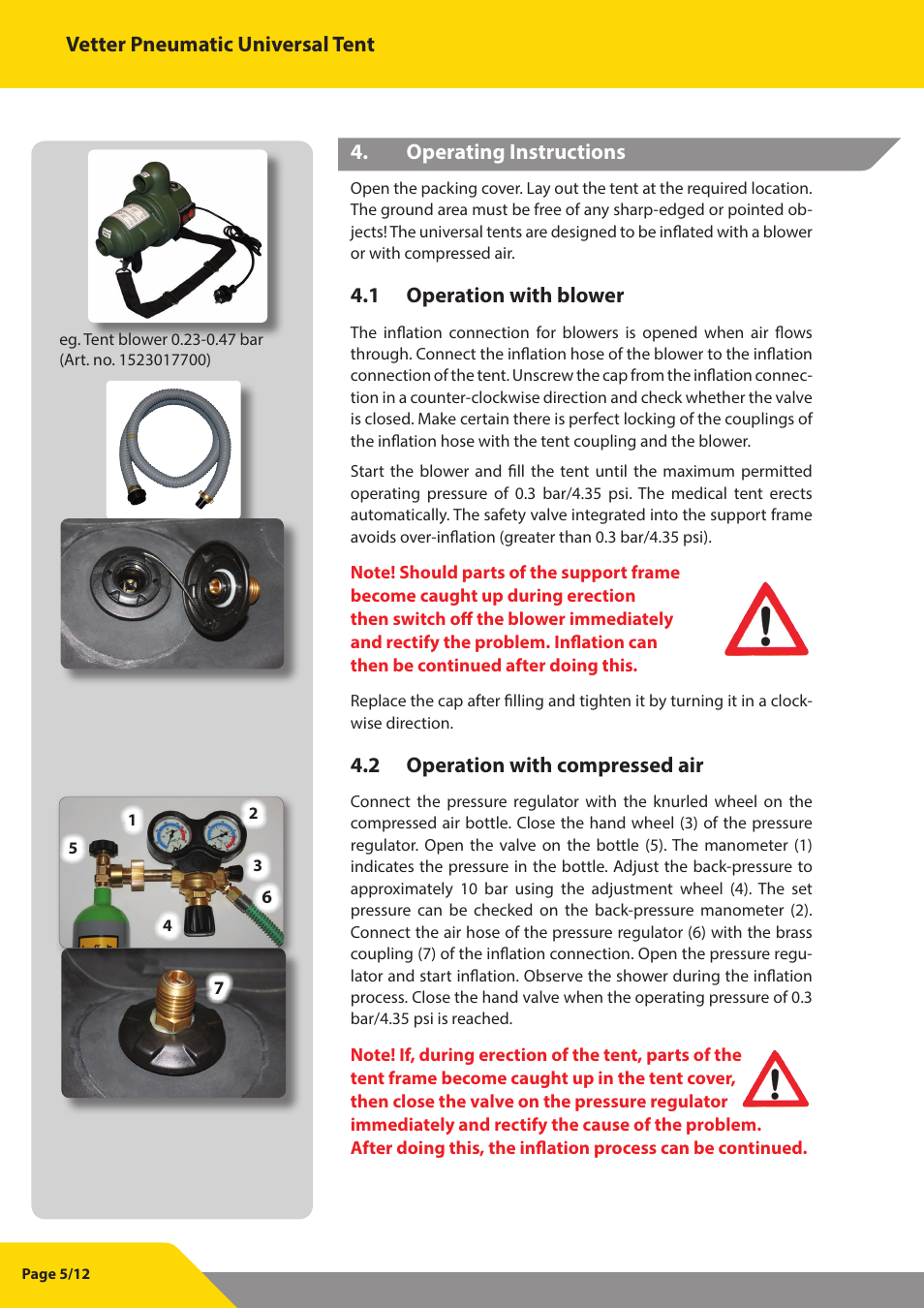 Vetter Universal tents User Manual | Page 6 / 13