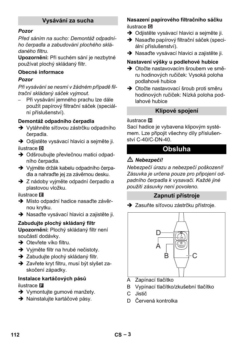 Obsluha, Ad b c | Vetter Mini Permanent Aspirator MPA 2.0 MWF(EU) User Manual | Page 112 / 200
