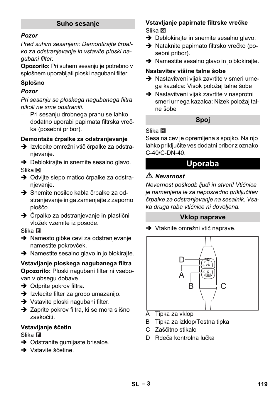 Uporaba, Ad b c | Vetter Mini Permanent Aspirator MPA 2.0 MWF(EU) User Manual | Page 119 / 200