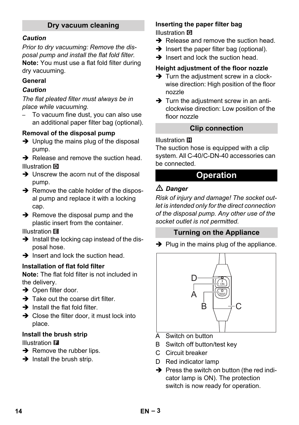 Operation, Ad b c | Vetter Mini Permanent Aspirator MPA 2.0 MWF(EU) User Manual | Page 14 / 200