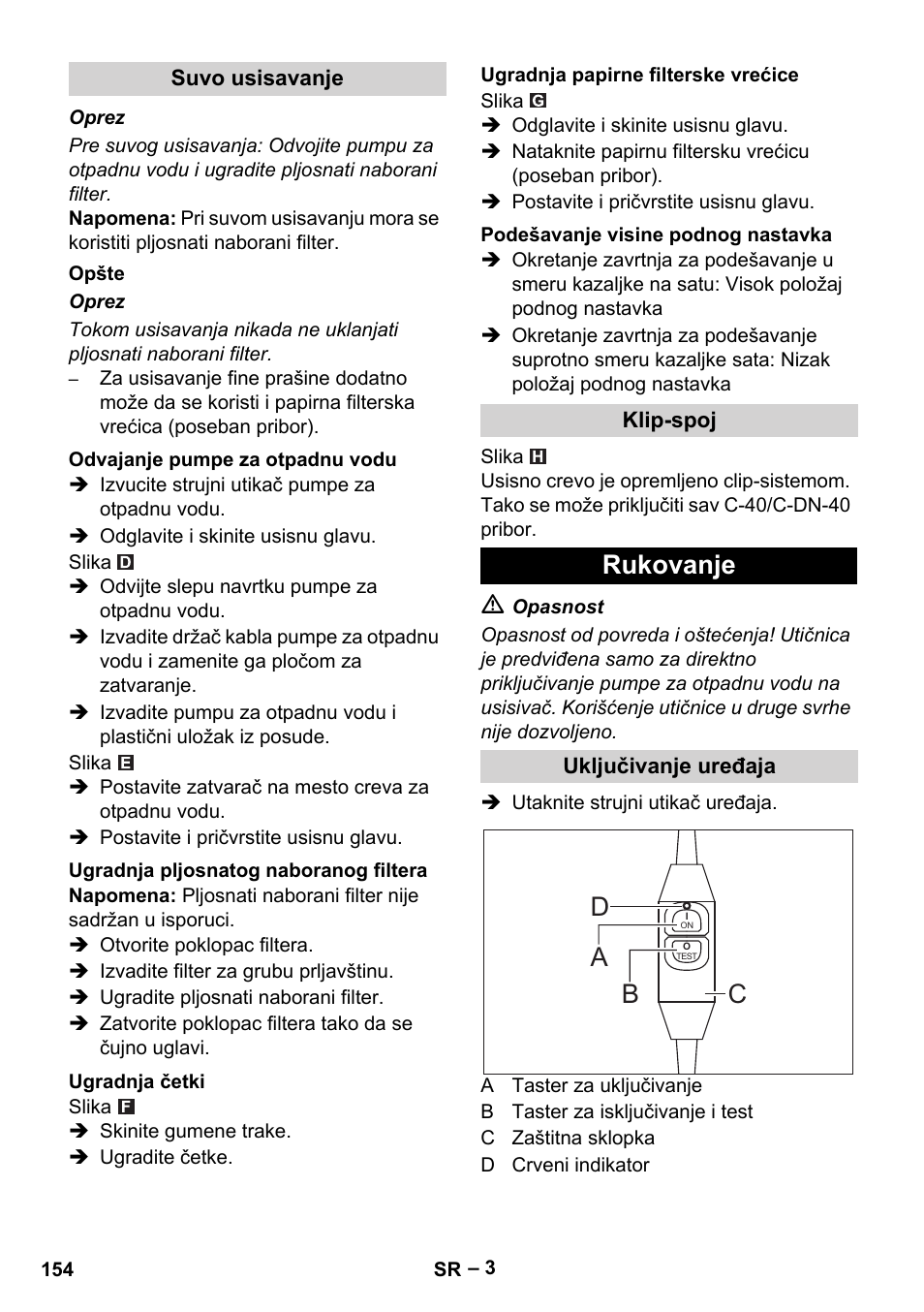 Rukovanje, Ad b c | Vetter Mini Permanent Aspirator MPA 2.0 MWF(EU) User Manual | Page 154 / 200