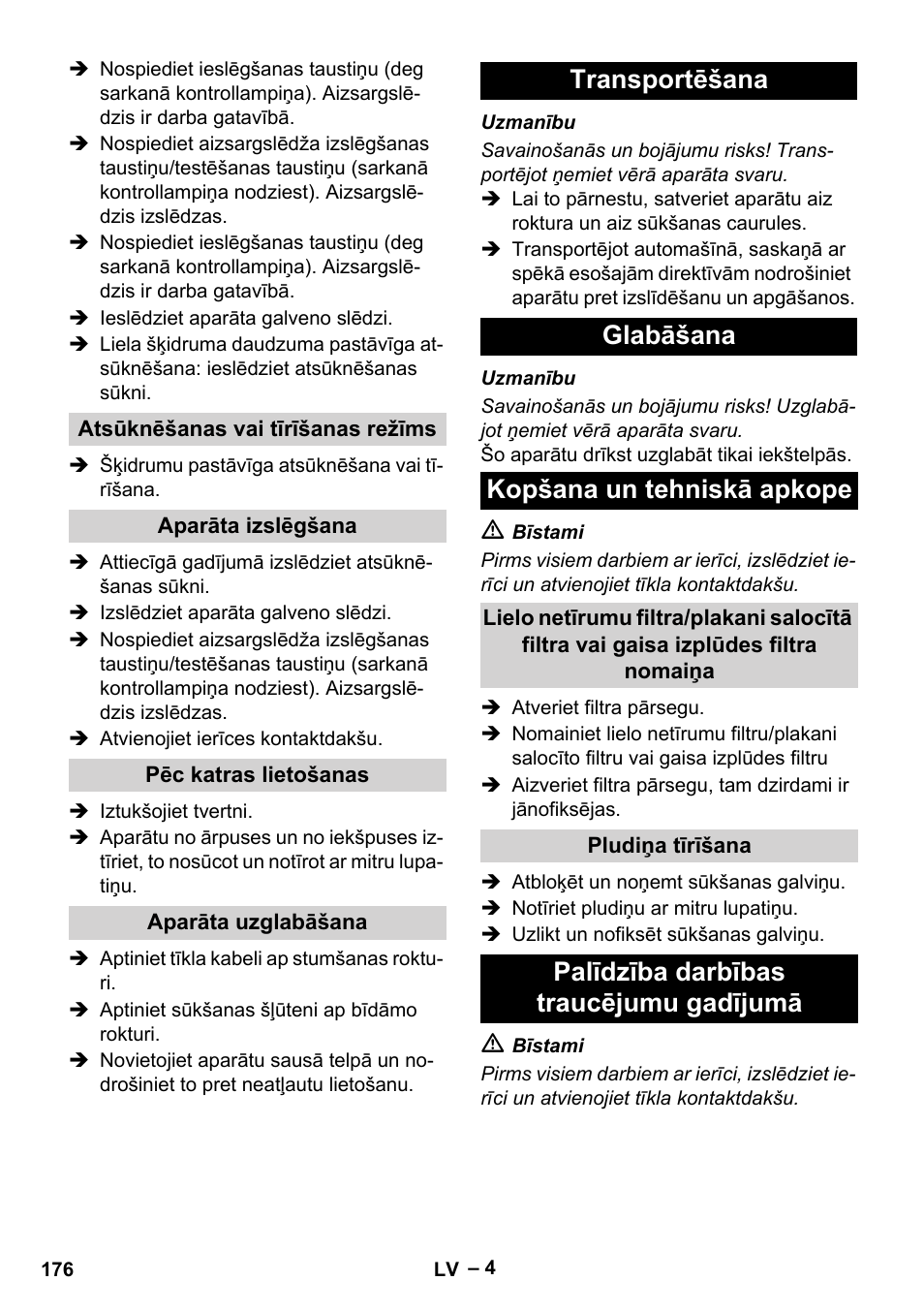 Palīdzība darbības traucējumu gadījumā | Vetter Mini Permanent Aspirator MPA 2.0 MWF(EU) User Manual | Page 176 / 200