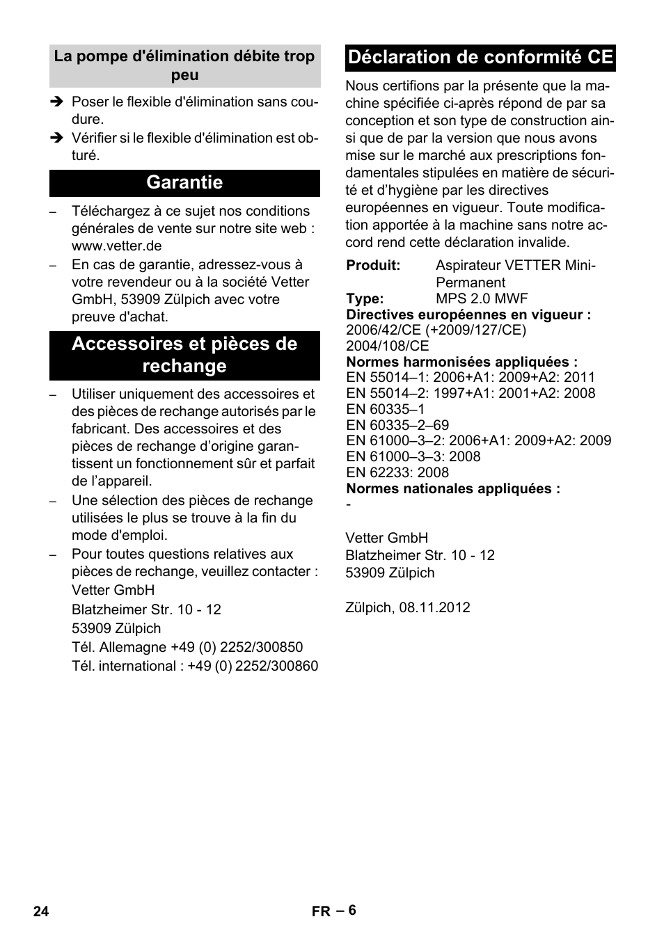 Vetter Mini Permanent Aspirator MPA 2.0 MWF(EU) User Manual | Page 24 / 200