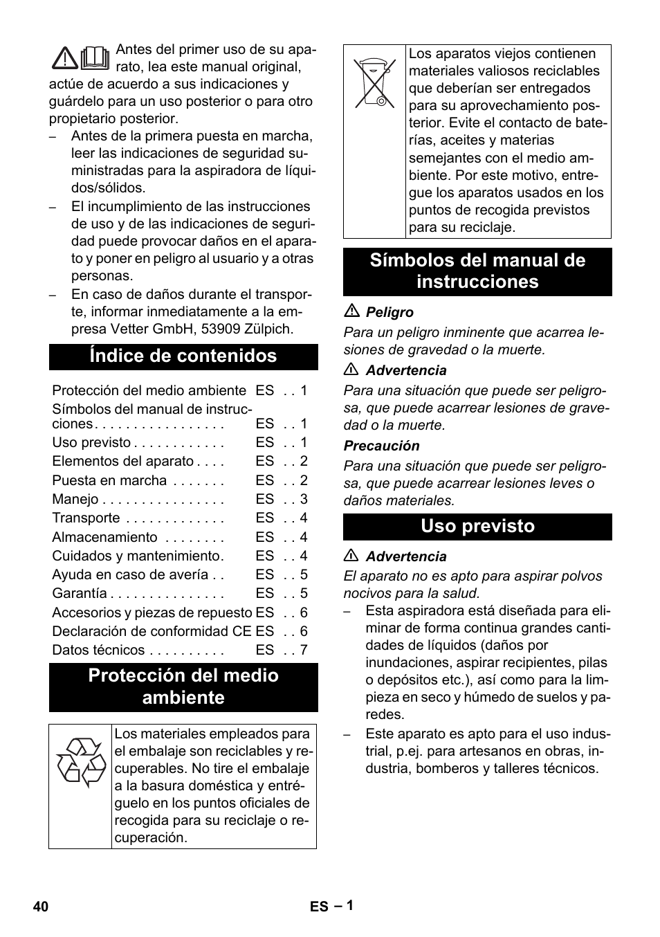 Vetter Mini Permanent Aspirator MPA 2.0 MWF(EU) User Manual | Page 40 / 200