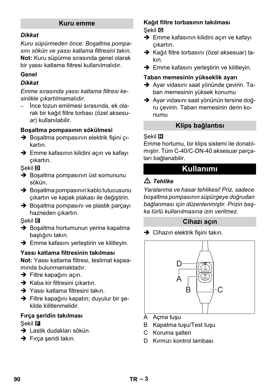 Kullanımı, Ad b c | Vetter Mini Permanent Aspirator MPA 2.0 MWF(EU) User Manual | Page 90 / 200