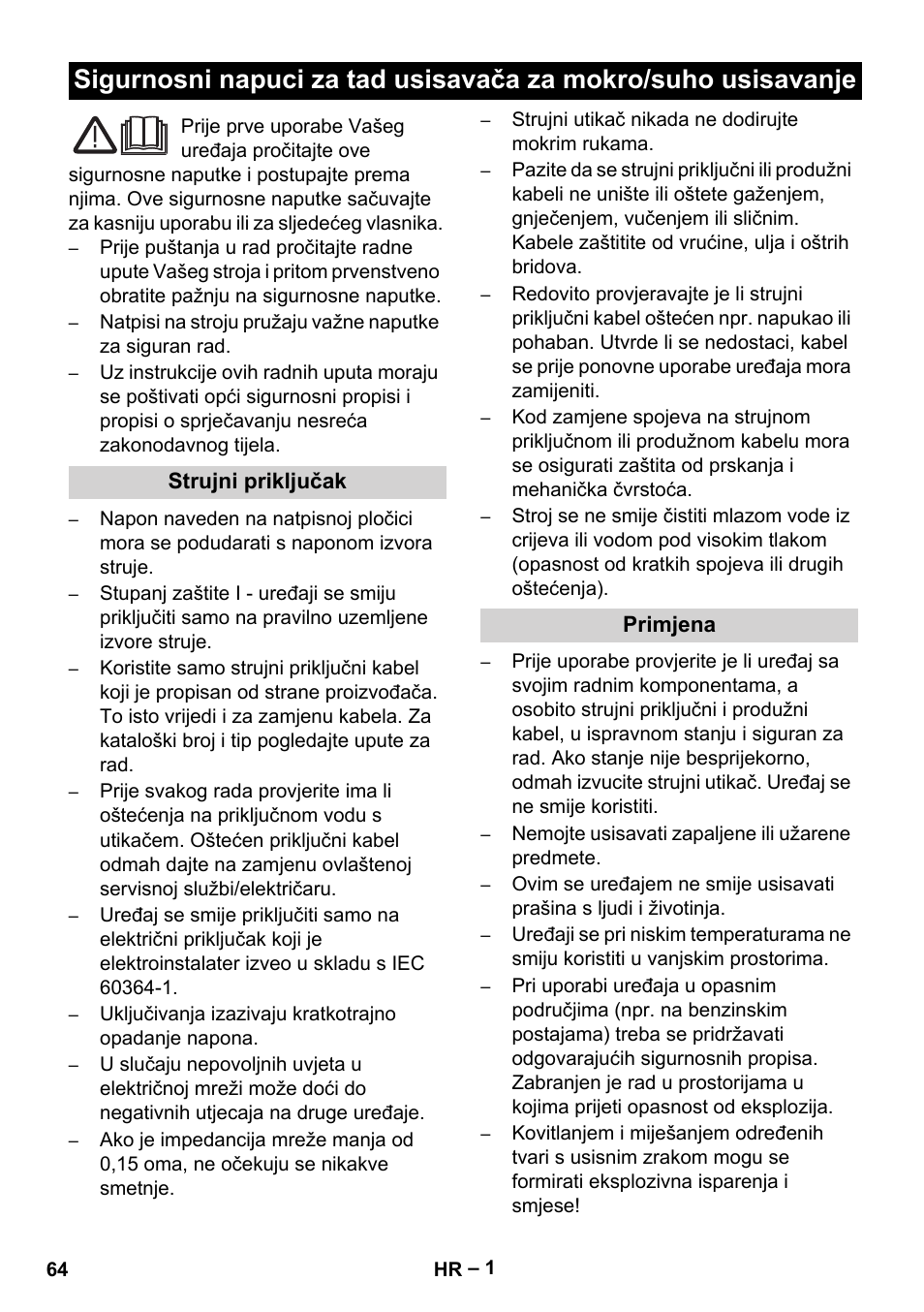 Hrvatski, Eesti | Vetter Mini Permanent Aspirator MPA 2.0 MWF(EU) Safety User Manual | Page 64 / 96