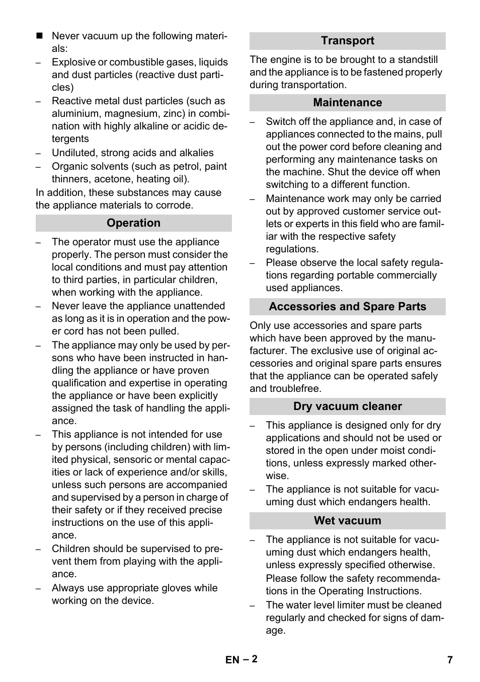 Vetter Mini Permanent Aspirator MPA 2.0 MWF(EU) Safety User Manual | Page 7 / 96