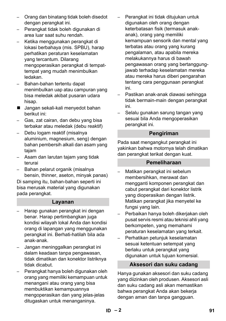 Vetter Mini Permanent Aspirator MPA 2.0 MWF(EU) Safety User Manual | Page 91 / 96