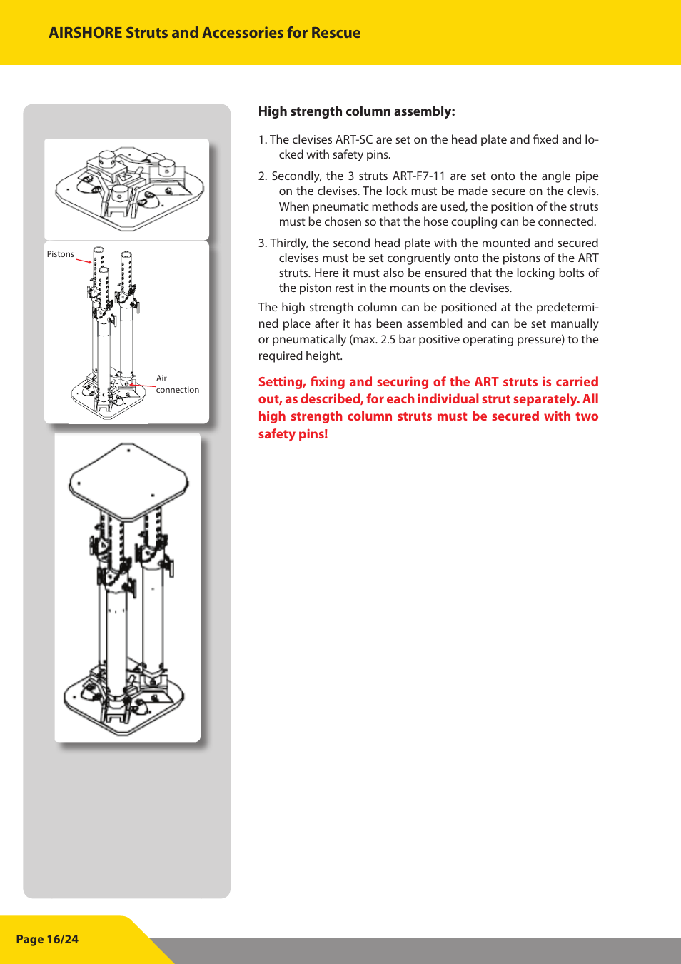 Airshore struts and accessories for rescue | Vetter Struts and Accessories User Manual | Page 16 / 24