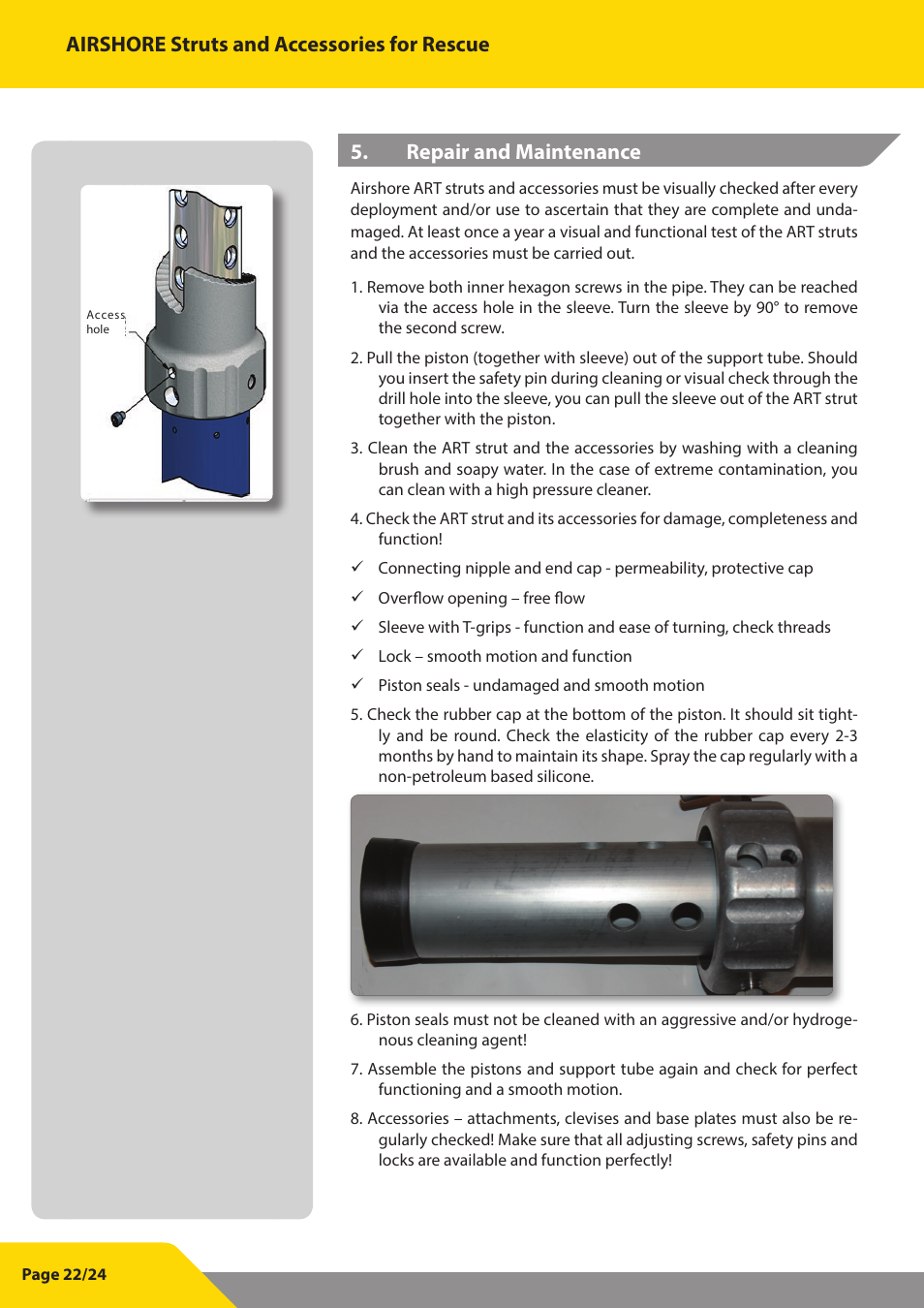 Vetter Struts and Accessories User Manual | Page 22 / 24