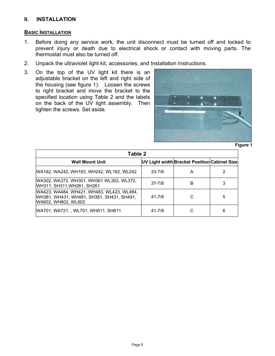 Bard WUVCLP-A User Manual | Page 5 / 12