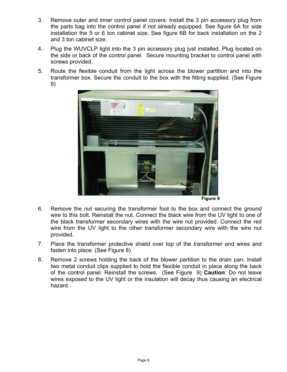 Bard WUVCLP-A User Manual | Page 9 / 12