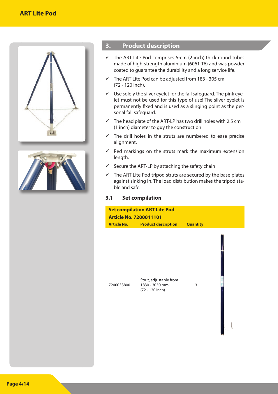 Art lite pod 3. product description | Vetter Litepod ART-LP User Manual | Page 4 / 29