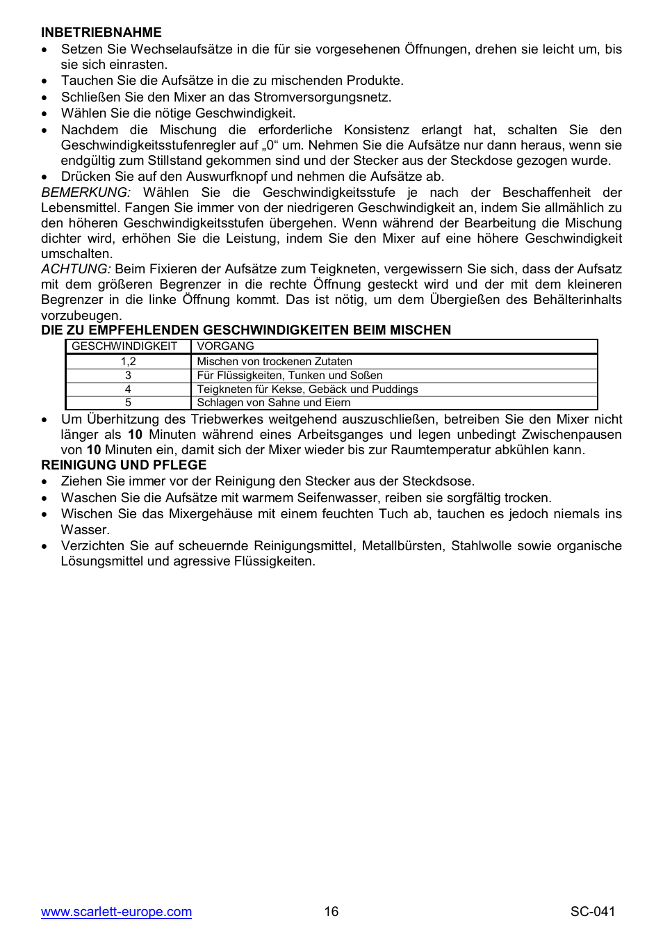 Scarlett SC-041 User Manual | Page 16 / 16